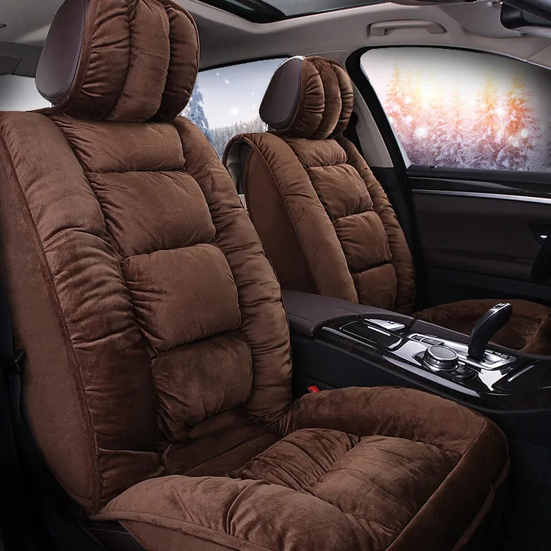 Soft Plush Car Seat Covers - Coffee Standard