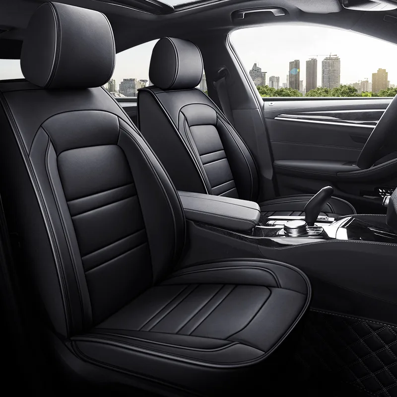 Commercial Grade Leatherette Car Seat Covers - Black Standard