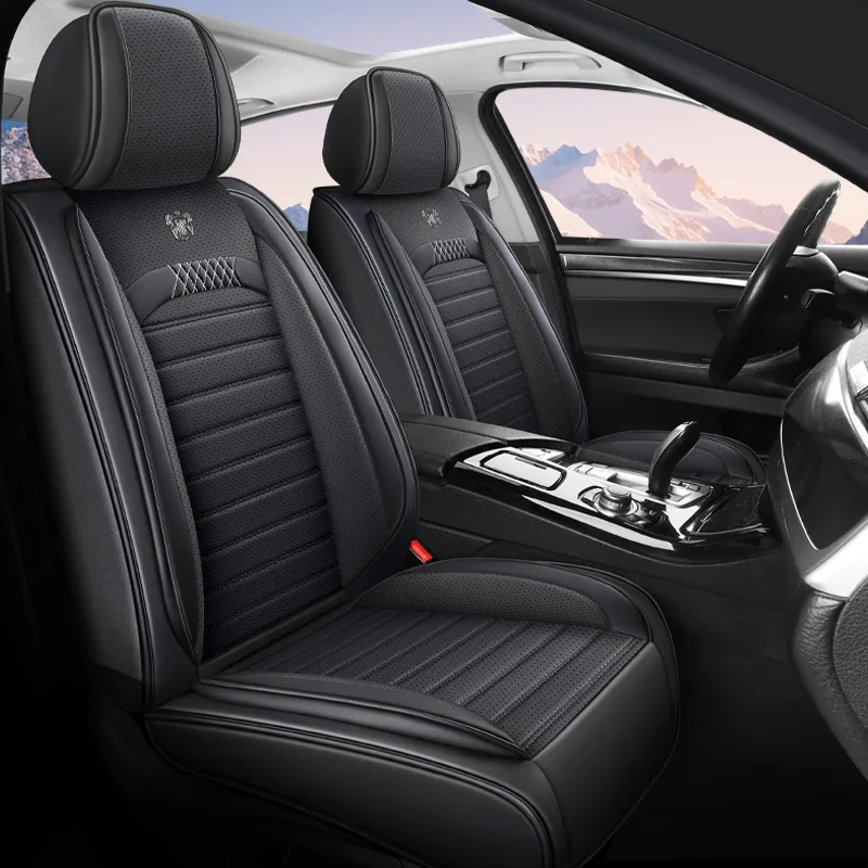 Commercial Black Leather Car Seat Covers - Premium Quality, Durable - Black Standard