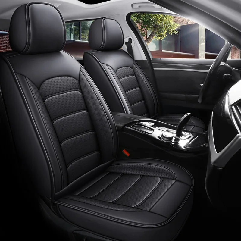 Commercial Leather Car Seat Covers - Premium Quality, Customizable - Split Black Standard